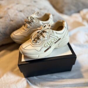 Gucci Cream Retro-Inspired Sneakers